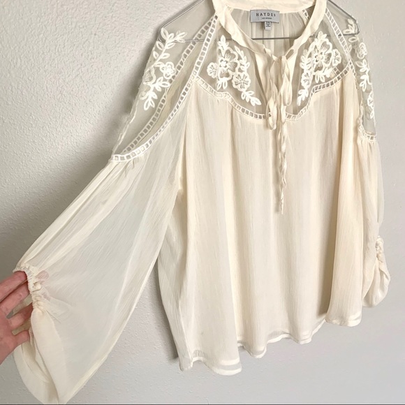 Hayden Los Angeles Ivory Lace Blouse - Picture 4 of 5